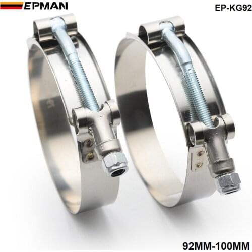 3.5" INCH (92MM-100MM) SILICONE TURBO HOSE COUPLER T BOLT SUPER CLAMP KIT EP-KG92