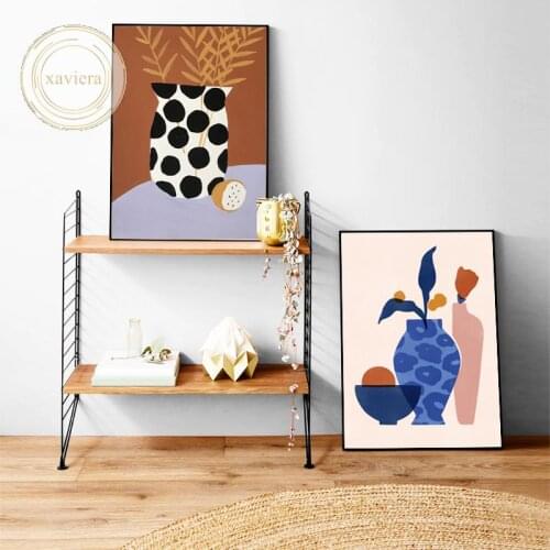 Nordic Abstract Plant Vase Canvas Painting Gallery Wall Art Posters and Prints Modern Minimalist Picture Decoration Living Room