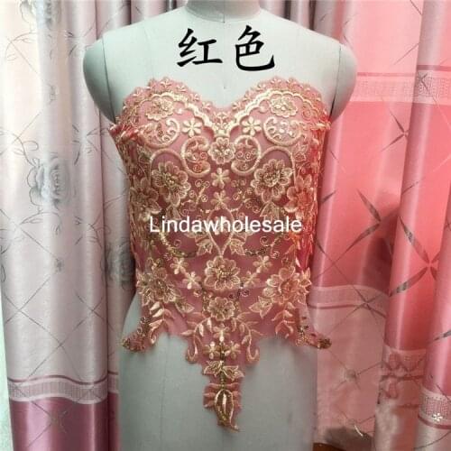 Evening Dress Wedding Accessories Hand Embroidery Sequins Flowers patches,lace trim