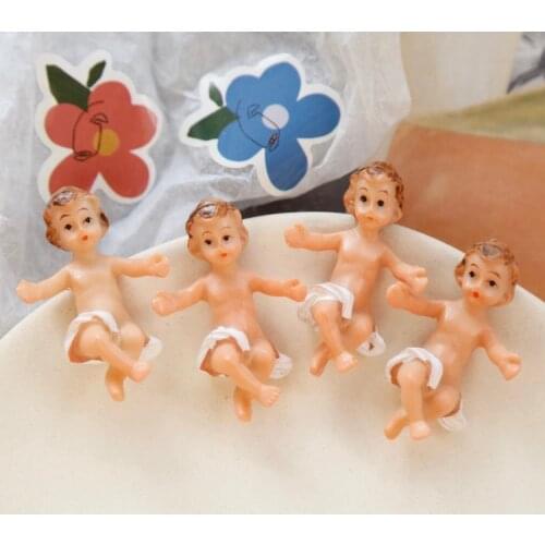 Vintage Hand-Painted Little Angel Baby Resin Accessories Japanese Vintage Hand-Made Earrings DIY Ornament Material 2pcs