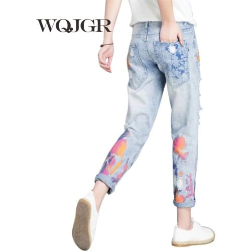 Женские рваные джинсы WQJGR China At AliExpress