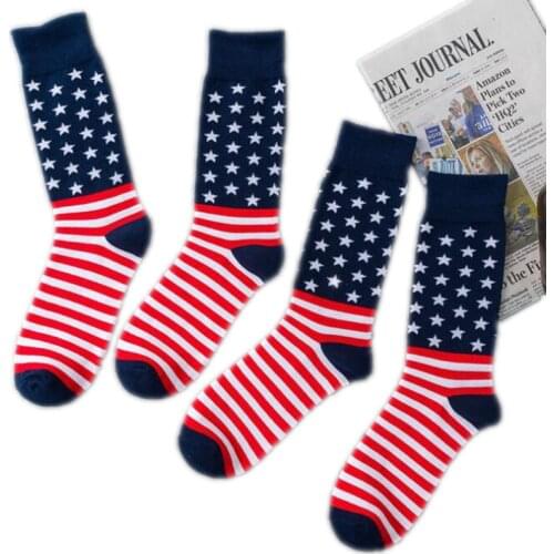 1 pair American Trump Flag Socks American Flag Socks Striped Cotton Socks Sports Socks