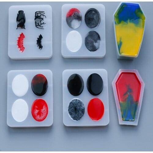 1pcs UV Resin Jewelry Liquid Silicone Mold Halloween Designs Resin Charms Molds For DIY Intersperse Decorate Making Jewelry
