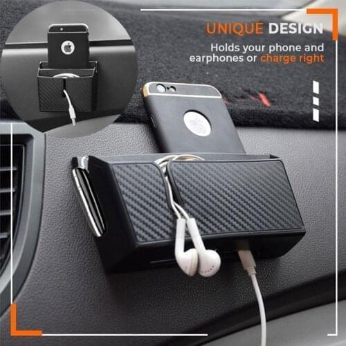 1pc Universal Car Seat Storage Bag Organizer Storage Bag Organizer Hanging Car Accessories Self Adhesive Car Phone Storage Box