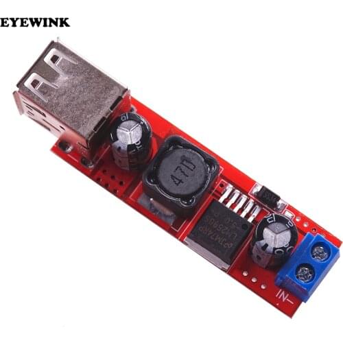 10PCS/LOT Dual USB Output 9V / 12V / 24V / 36V car charger switch 5V DC-DC power supply module 3A Buck Regulator