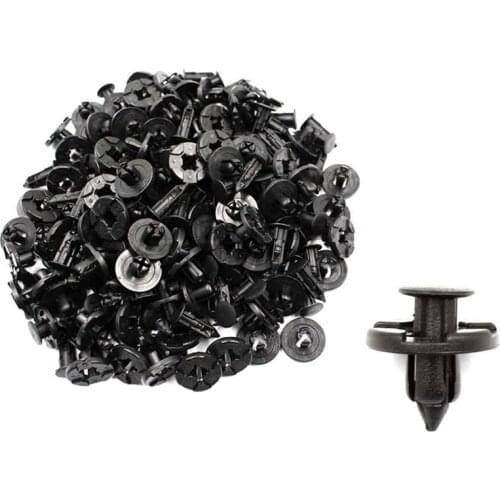 100Pcs Bumper Clips 8mm Plastic Rivet Fastener Mud Flaps Fender Push for NISSAN