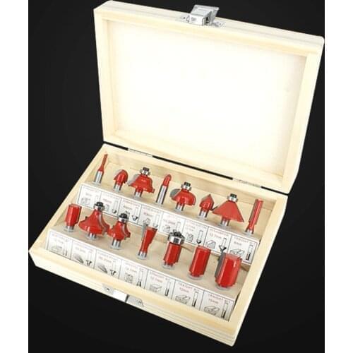 12/15PCS Wood Milling Cutter Shank router bits Set cnc cutter milling cutters for wood Woodworking Floor Engraving Cutting tool