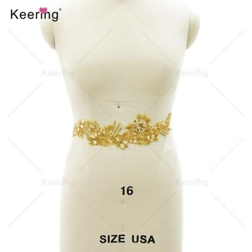 3D Hand-Made Sew On Rhinestone Applique For Party belt WPH-1734