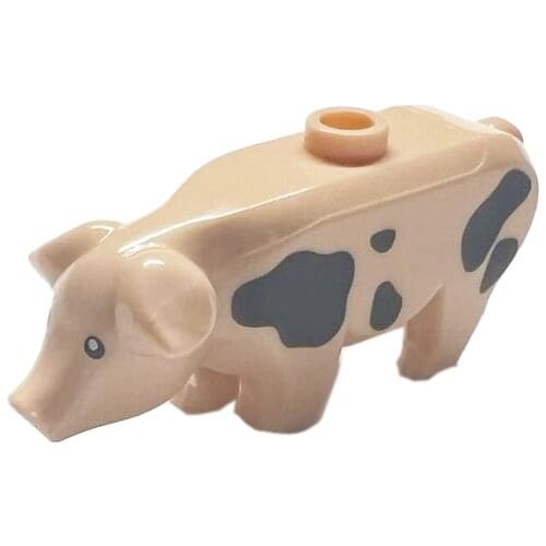 [MOC Hub] Pig Animals Building Blocks Brick Horse Crocodile Gorilla Tiger Kids Toys Animal Lockings Figures Assemble