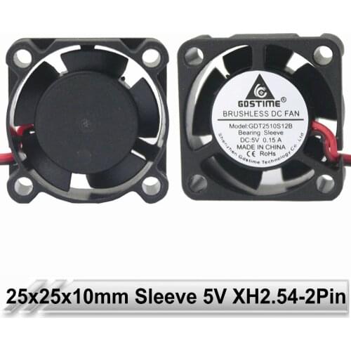 5PCS LOT Gdstime 2510 25MM 25x25x10MM 2Pin 5V DC Brushless Computer Mini Cooling Fan