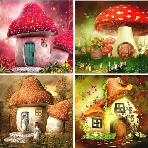 5D Diamond Painting Cartoon Mushroom Cross Stitch Kits Mosaic Diy Home Decor Diamond Embroidery Full Square Round Drill