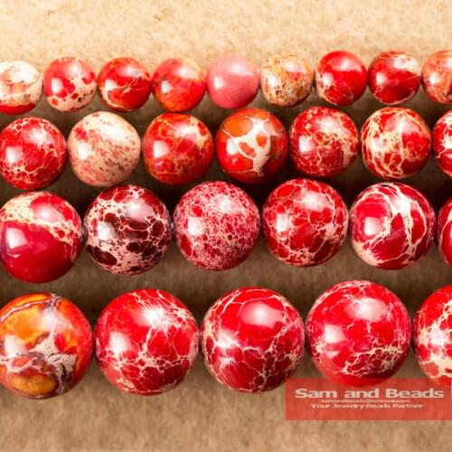 Free Shipping 16" Natural Stone Red Sea Sediment Imperial Round Loose Beads 6 8 10 12MM Pick Size For Jewelry SJB04
