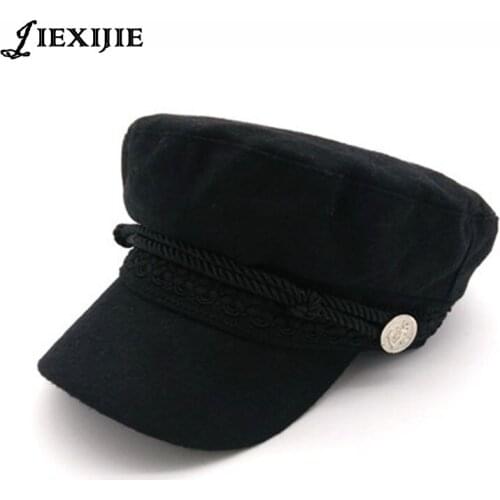 Hot sale fashion lady Octagonal Cap Wool Button Baseball Caps Sun Visor Hat Gorras Casquette Touca Casua Winter Hats For Women