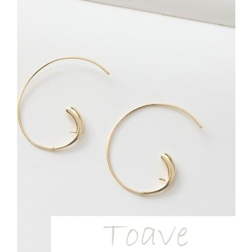 14K gold-covered large C-shaped earrings beaded diy earrings hand-made material accessories