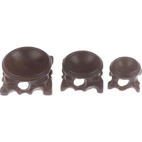 Wood Display Stand Base Crystal Ball Holder Bracket For Crystal Ball Sphere Globe Stone Decoration Crafts Figurines Miniatures