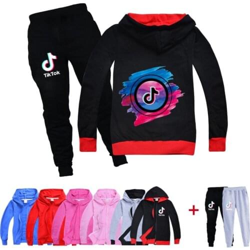 TIK TOK childrens wear boys and girls jacket + casual trousers spring and autumn sports suit