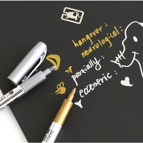 Hot Selling Gold Silver Craft Pen Gold Silver Marking Pen Signed Signature DIY Greeting Card Photo Album Calligraphy Paint Pen