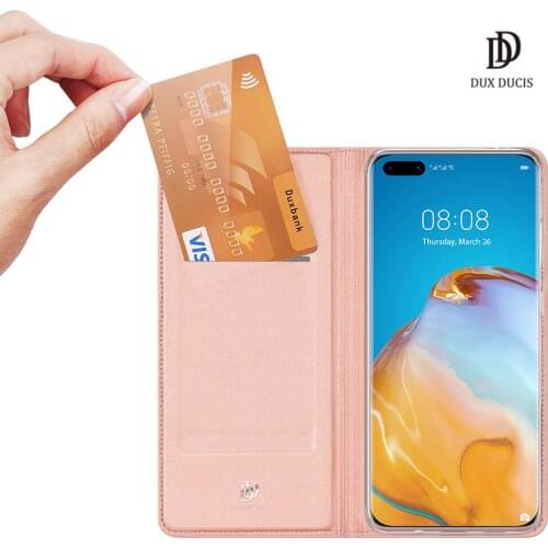 For Huawei P40 Pro DUX DUCIS Skin Pro Series Leather Wallet Flip Case Full Protection Steady Stand Magnetic Closure