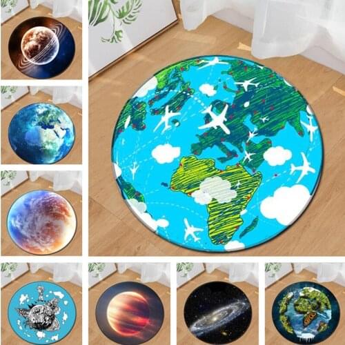 Earth Planet round carpet for livingroom bedroom kids room playmat computer chair cushion soft sofa rug door tapetes floor MATS