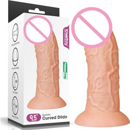 Lovetoy 9.5" King Sized Anal Monster Veined Cock Penis Realistic Huge Stretcher Curved Dildo