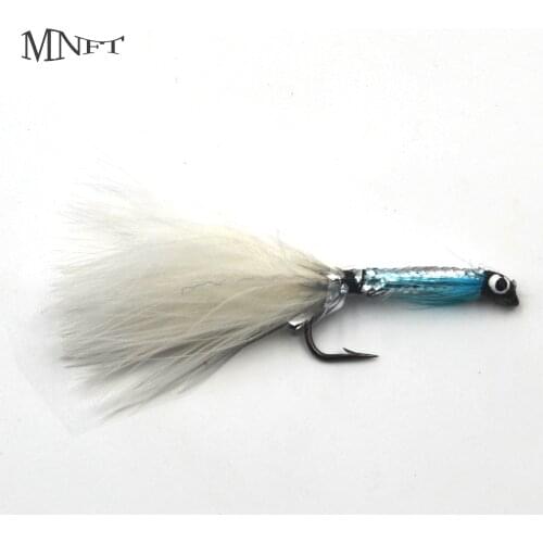 MNFT 10PCS 4# White Tail Silver Body Streamer Bait Fishing Artificial Carp Lure