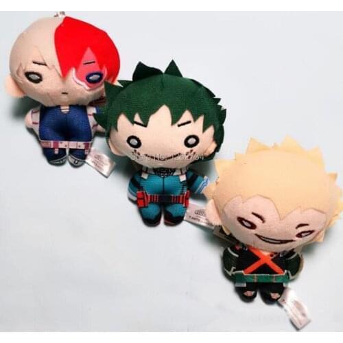 My Hero Academia Bakugou Katsuki Todoroki Shoto Midoriya Izuku 10CM Plush Keychain Pendant Figure Toy PCXB