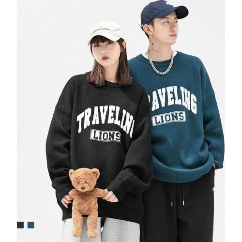 Men Soft Cashmere Fashion Letter Sweater Women Pullover Jumper Autumn Winter Warm Jersey Oversize Couple Casual O-neck Sweaters