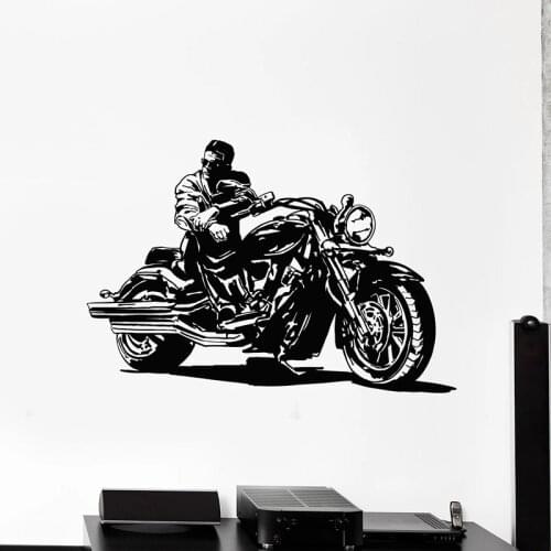 Motorcycle Rider Wall Decal Race Motor Speed Extreme Sport Vinyl Window Stickers Motorbike Garage Man Cave Home Decor Mural E887