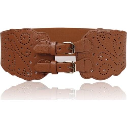 New Hollow Retro Waist Tight Women Wide Corset Belt Cummerbunds Ladies Dress Skirt Decoration Accessories