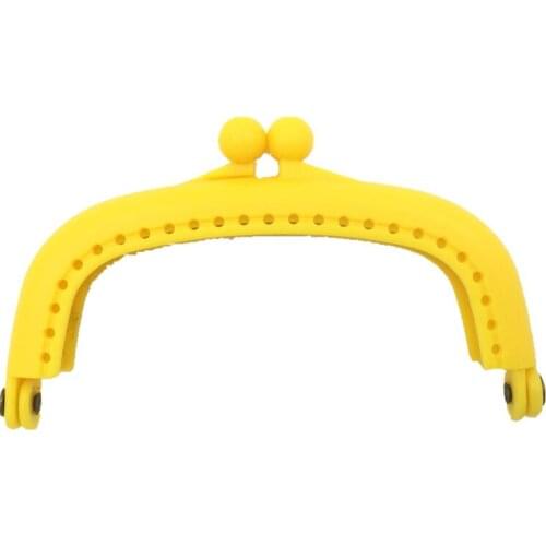 New DIY Yellow Handbag Coins Purse Plastic Arc Frame Kiss Clasps Lock Clutch Handle 9x5cm, 10Pcs/lot