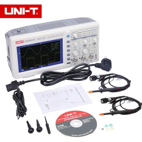 UNI-T UTD2052CEX Digital Storage Oscilloscopes 2CH 50MHZ 1Gsa Scope meter 7 inches widescreen LCD displays USB OTG Interface