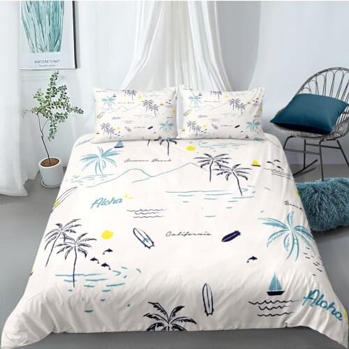 Flower Leaf Printed Duvet Cover Twin Full Queen King Size Bedding Set 2/3Pcs Luxury Comforter Cover With Pillowcase Quilt Covers