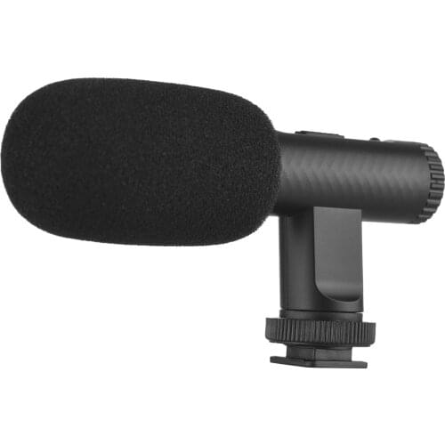 Portable Stereo Microphone Video Recording Mic 3.5mm TRS Plug Built-in Rechargeable Battery Mini Mic for DSLR Cameras Camcorder