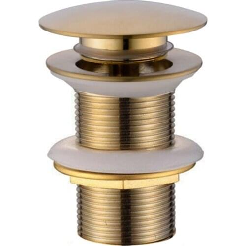 Bathroom Basin Sink Pop Up Drain Slotted Basin Sink Tap Waste Drain Brushed Gold Brass Bath Overflow Hole Waste Plug