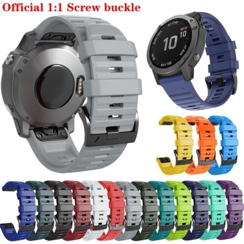 26 22MM Official Watchband Buckle Silicone Band For Garmin Fenix 6 6X Pro 5 5X Plus 935 945 3 HR Quick Release Smart Watch Strap