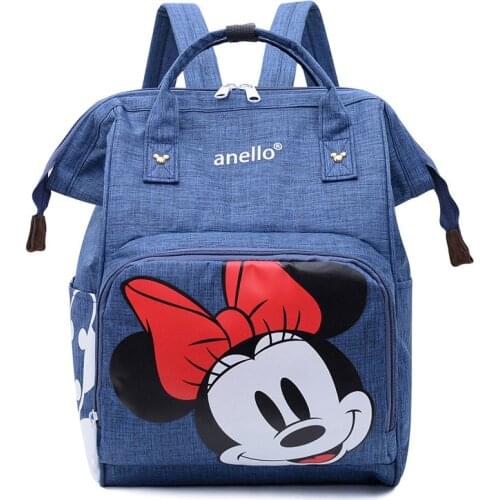 Disney Mickey Minnie Backpack Baby Diaper Storage Bag Large Capacity Baby Stroller Fashion Travel Bag Multi Function Diaper Bag
