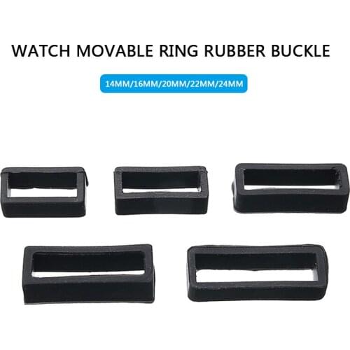 14mm/16mm/18mm/20mm/22mm/24mm/26mm 10pcs Watch Strap Keeper Rubber Black Retaining Ring Loop Keeper For Watch Strap Repair Tools