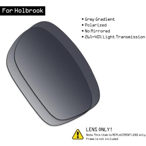 SmartVLT Polarized Sunglasses Replacement Lenses for Oakley Holbrook - Grey Gradient Tint