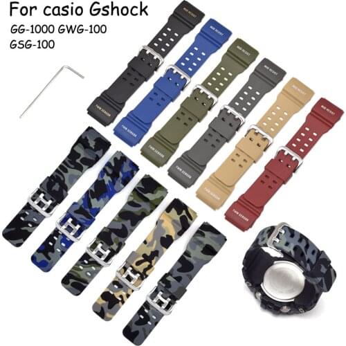 Resin Watchband for Casio G-Shock GG-1000 / GWG-100 / GSG-100 Men Sport Waterproof Replace Bracelet Band Strap Watch Accessories