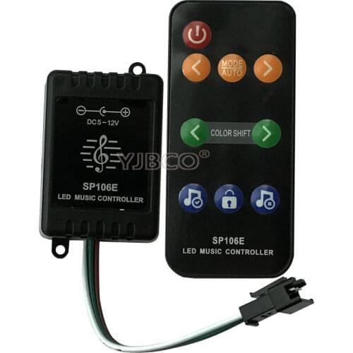 SP106E 9keys LED Music Controller DC5V-12V WS2811 /WS2812B /6812 /1903/6803 Magic LED tape digital colorful