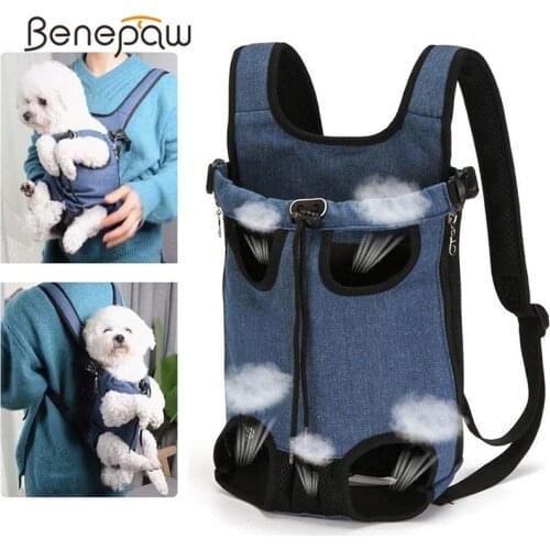 Benepaw Breathable Small Dog Backpack Durable Adjustable Comfortable Padded Safety Belt Pet Carrier Cat Puppy Travel Bag