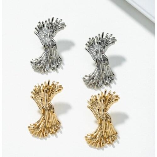 UJBOX Exclusive Punk Exaggerated Metal Earrings for Women Large Heavy Party Stud Earrings Jewelry Accessories