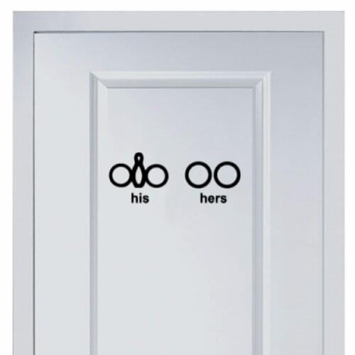 His And Hers Marks For Man And Womans Toilet Vinyl Fashion for Shop Office Home Cafe Hotel Toilets Door Decor Wall Stickers