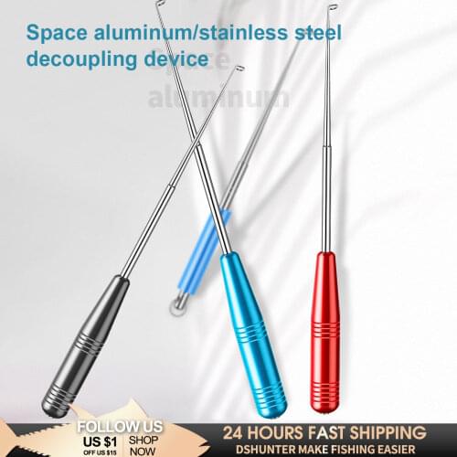 High Quality Decoupler of Hook Bait line Space Aluminum Fishing Tackle Metal Hook Steel Special Simple Hook Remover Tools