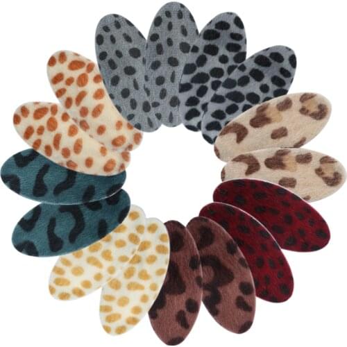 1 Pair/2 Pcs Plush Bobby Pins Leopard Girls Hairpins Cute Kids Hair Clips Milk Cow Spot Dot Printed Barrettes Rectangle Hairclip