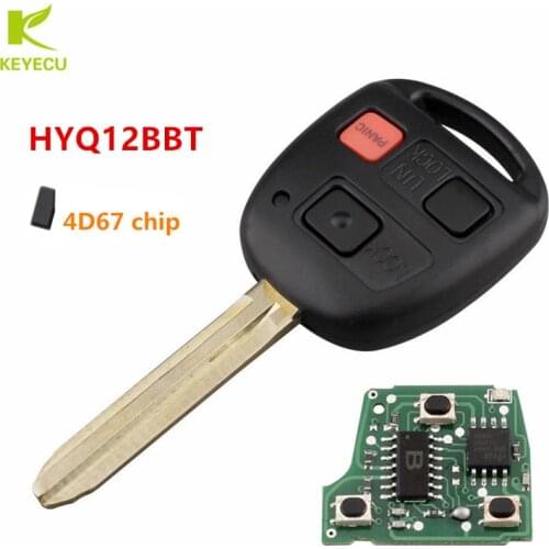 KEYECU Replacement Remote Key 315MHz - 4D67 Chip for Toyota Land Cruiser 2003-2007, FJ Cruiser 08-09 HYQ12BBT