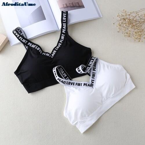 AfroditaUme Women Crop Top Padded Bra Top Femme Fitness Stretch Womens Workout Bras Push up Brassiere