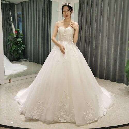 SL-6801 sexy white strapless a line wedding dress aliexpress login dress women lace elegant bridal wedding gowns bride dress