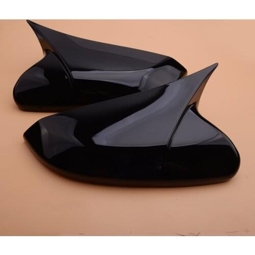 1 Pair Ox Horn Glossy Black Side Rear View Door Wing Mirror Cover Trim Cap Fit for Honda Civic 10th 2016-2019