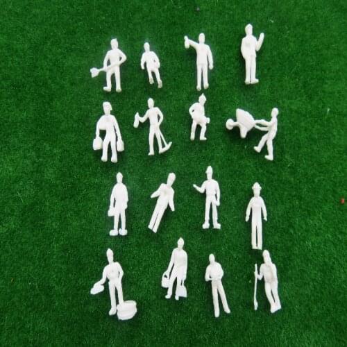 100pcs/lot HO 1/87 Scale Model Figures White Unpainted Train Worker Figures Model People